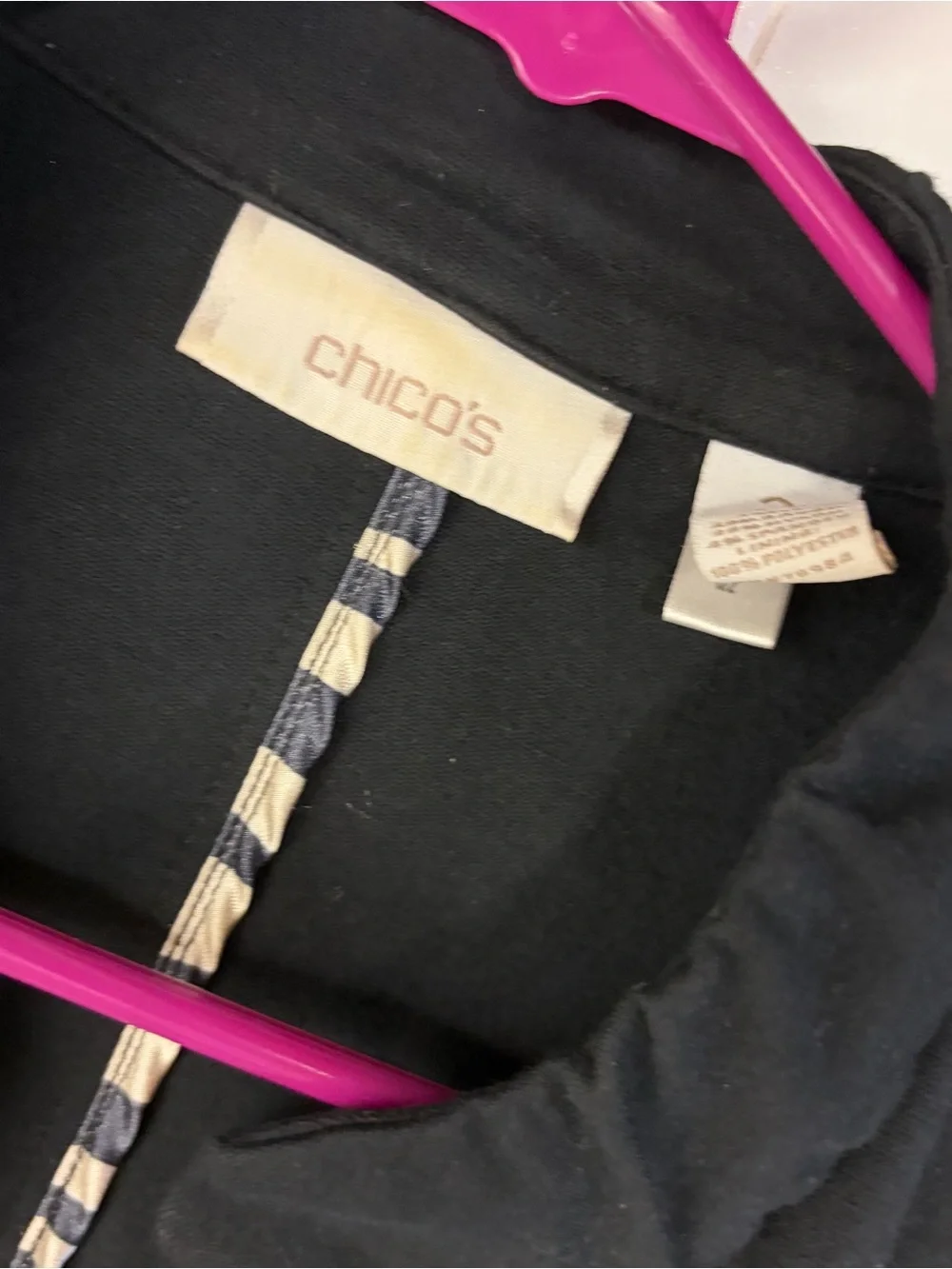 Chico's Black Open-Front Blazer Jacket Size 2 Large